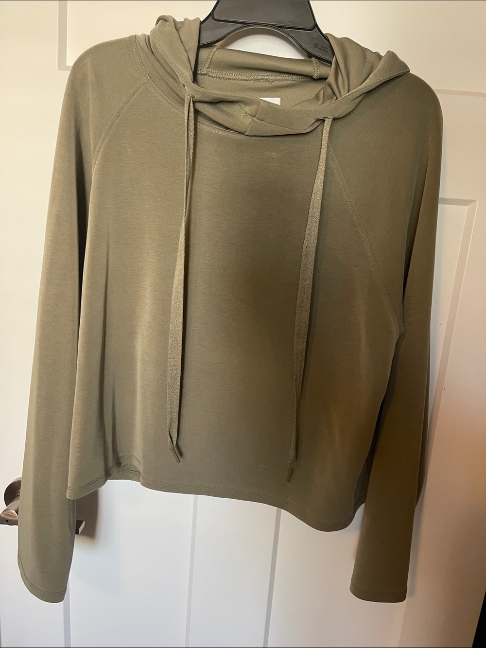 Joy Lab Relaxed Hooded Long-Sleeve Top in Olive